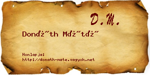 Donáth Máté névjegykártya