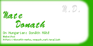 mate donath business card